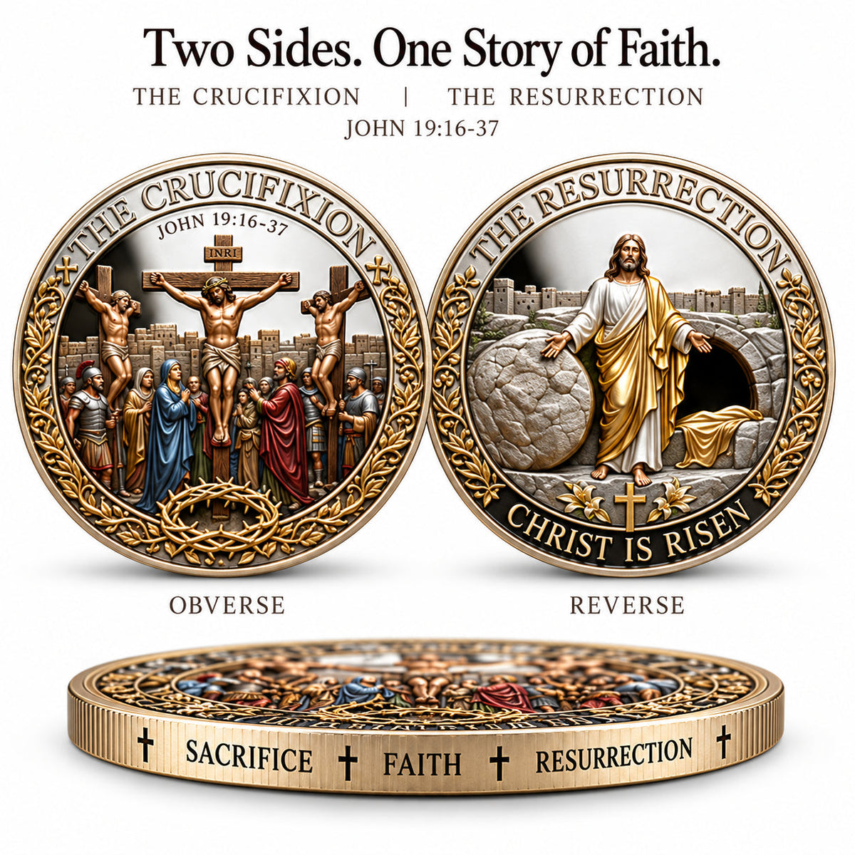 ❤️ Last Day 50% OFF – ✝️ “He Is Risen” Resurrection Commemorative Coin