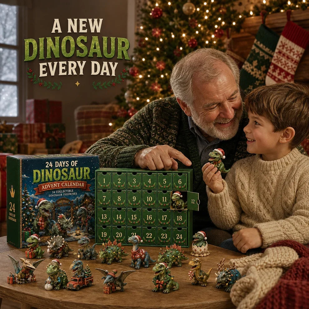 🦖🎅🎄24 Days of Dinosaur Christmas Advent Calendar – 24 Collectible Dino Figurines & Holiday Surprises