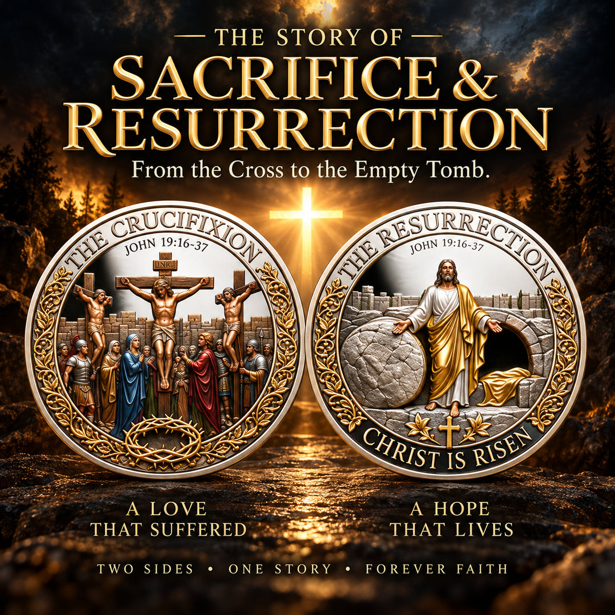 ❤️ Last Day 50% OFF – ✝️ “He Is Risen” Resurrection Commemorative Coin