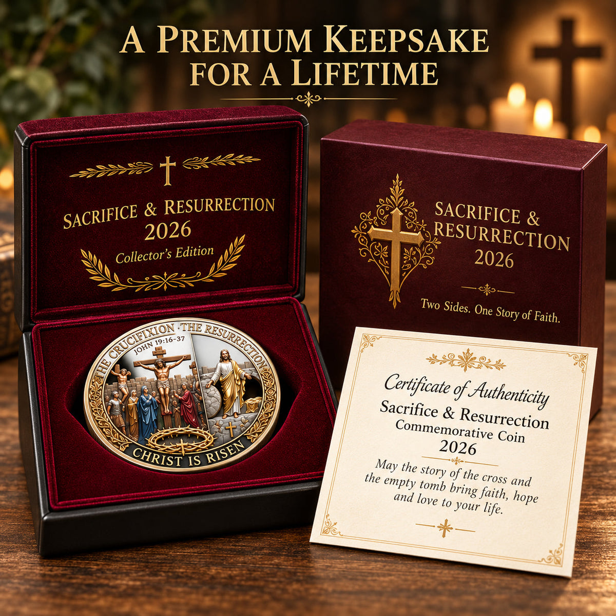 ❤️ Last Day 50% OFF – ✝️ “He Is Risen” Resurrection Commemorative Coin