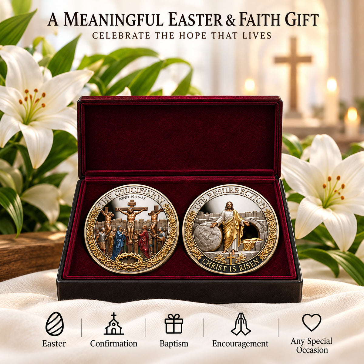 ❤️ Last Day 50% OFF – ✝️ “He Is Risen” Resurrection Commemorative Coin