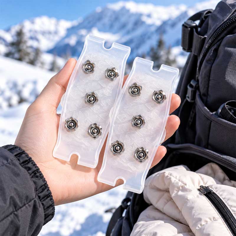 👟5-Stud Invisible Ice Grips – Anti-Slip Shoe Cleats for Ice & Snow | Easy Slip-On Design🏔️