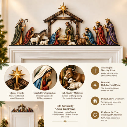Christmas Nativity Scene Door Topper Decoration