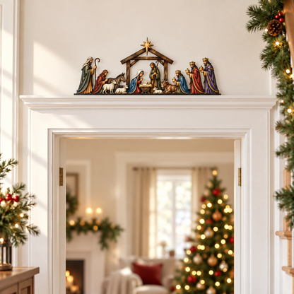 Christmas Nativity Scene Door Topper Decoration