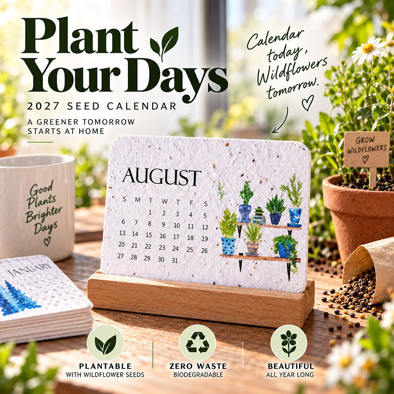 🅱️🎁 🇬🇧 2027 Plantable Seed Paper Calendar — Use It, Then Grow It