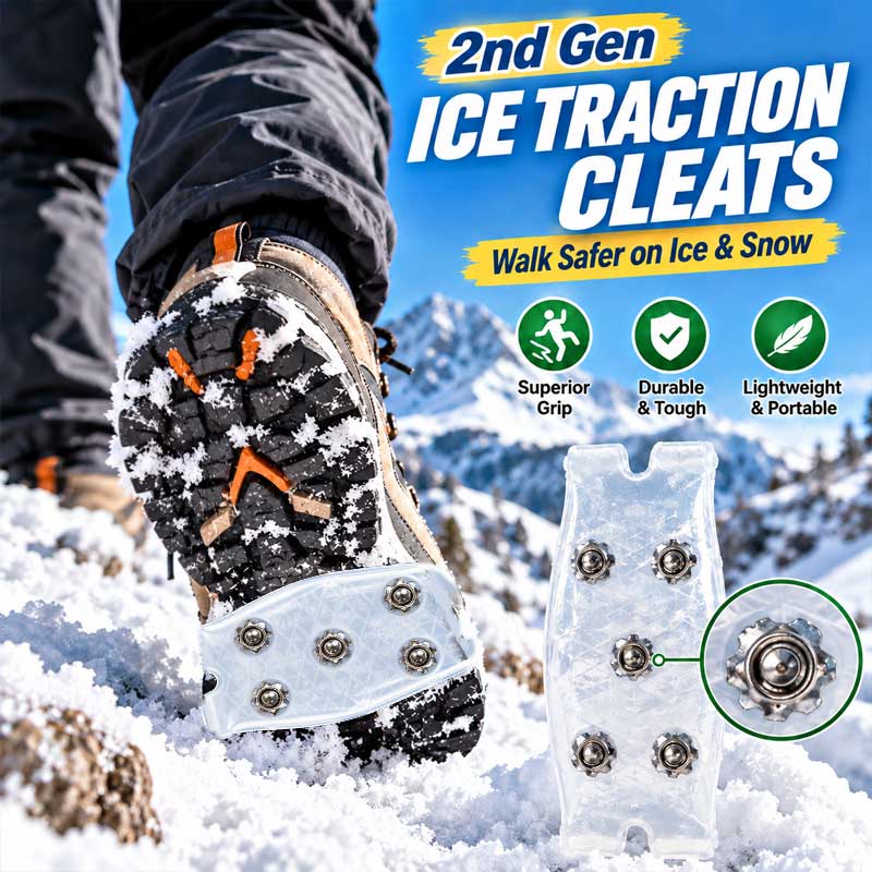 👟5-Stud Invisible Ice Grips – Anti-Slip Shoe Cleats for Ice & Snow | Easy Slip-On Design🏔️