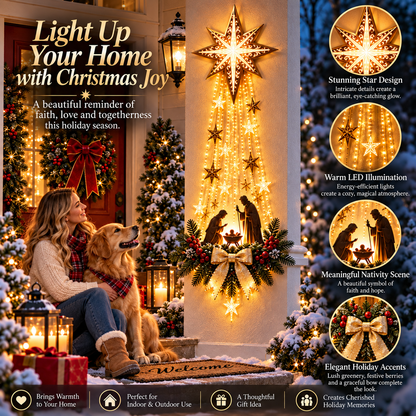 ✨Last Day 50% OFF✨✝️ Bethlehem Star  – Lighted Nativity Wall Decor