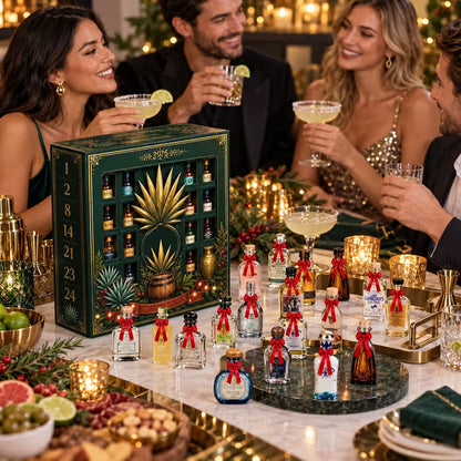 BILLHOL® 🎄 Ekskluzywny kalendarz adwentowy – 24 dni, 24 mini buteleczki w stylu tequili i 24 wyjątkowe świąteczne niespodzianki! 🥃✨