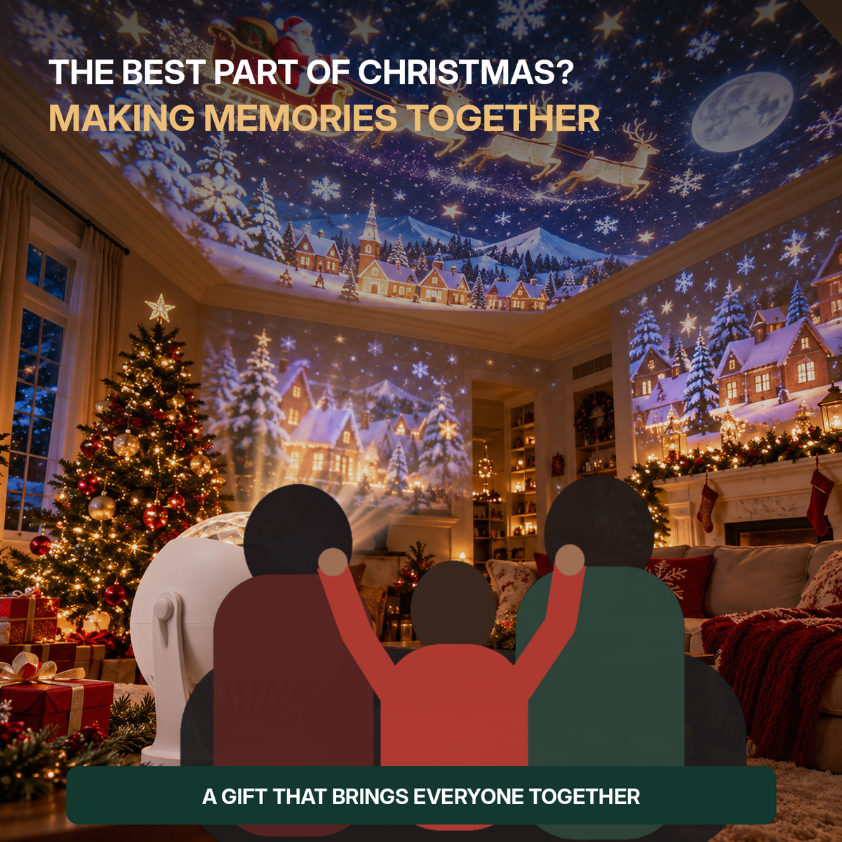 🎄 Christmas Projection Night Light – Bring Holiday Magic Home