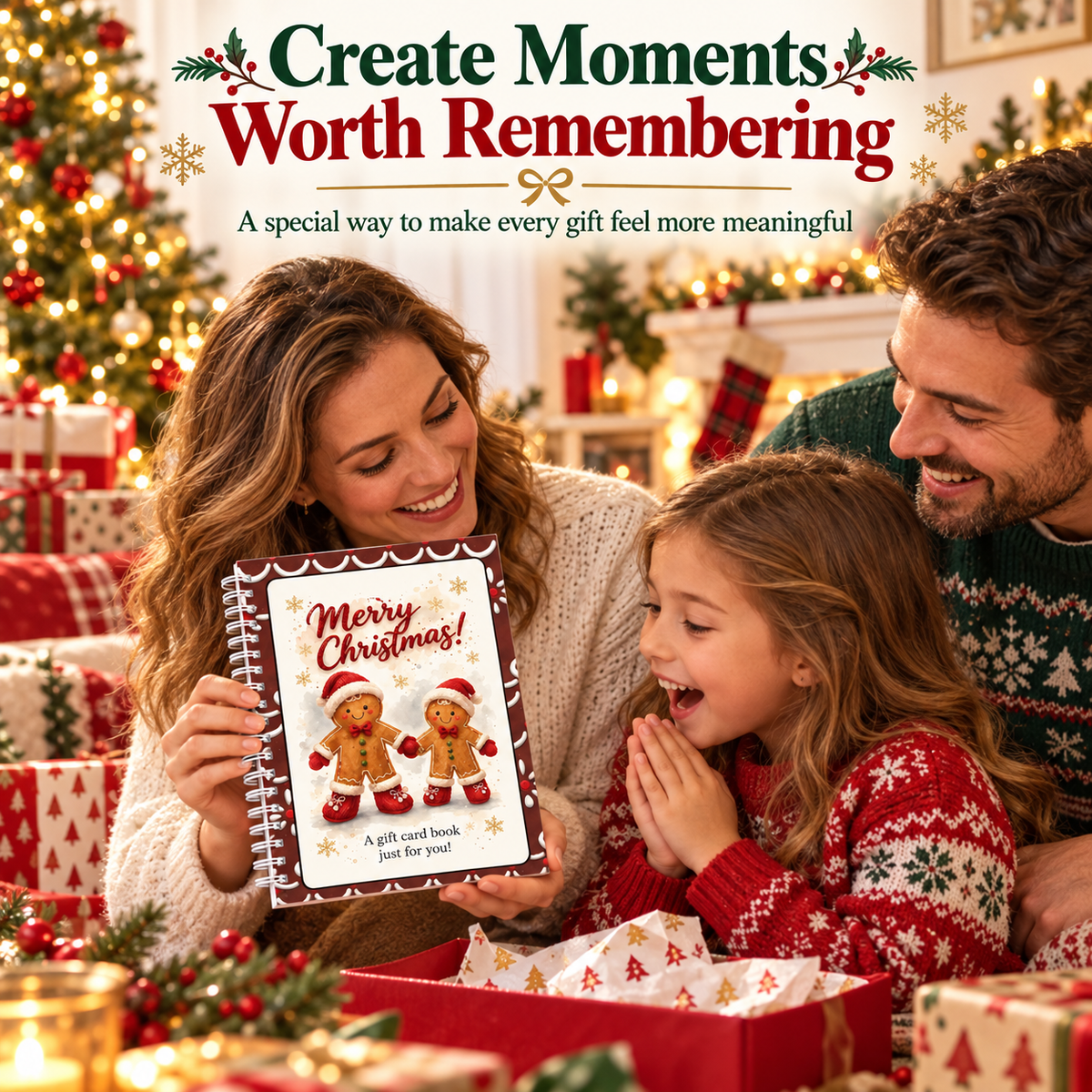 🎄 Christmas Gift Card Book – A Magical Surprise on Every Page | Durable Hardcover Gift Book 🎁