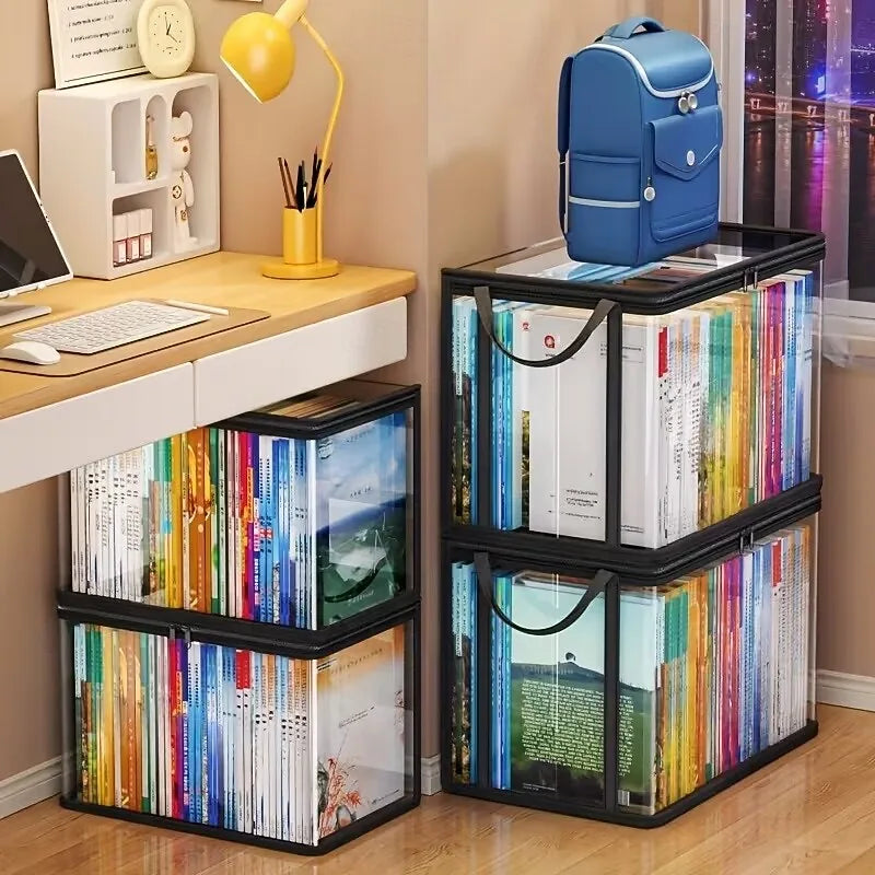Heavy-Duty Transparent Storage Boxes with Flip-Top Lid – Qalreno
