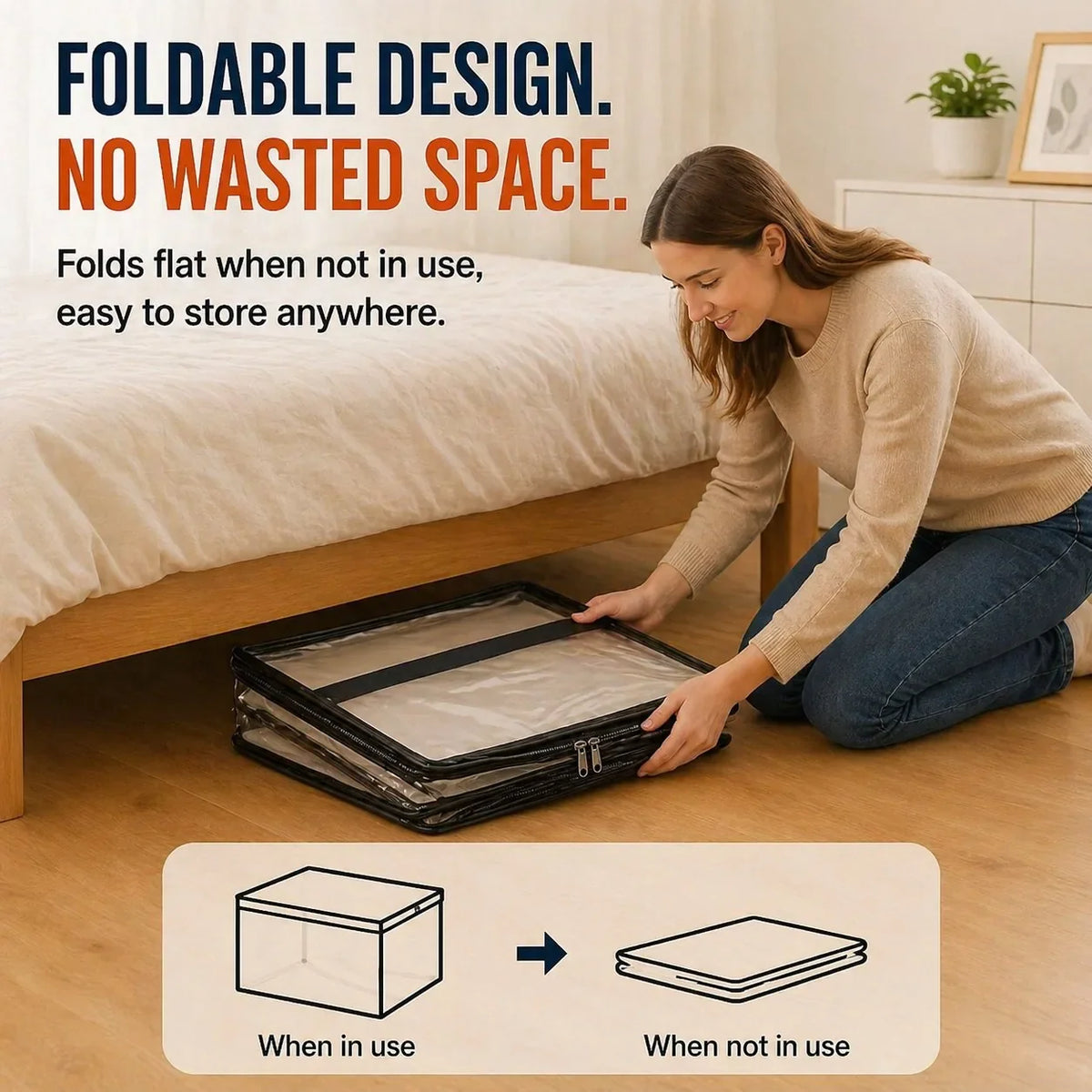 Heavy-Duty Transparent Storage Boxes with Flip-Top Lid – Qalreno