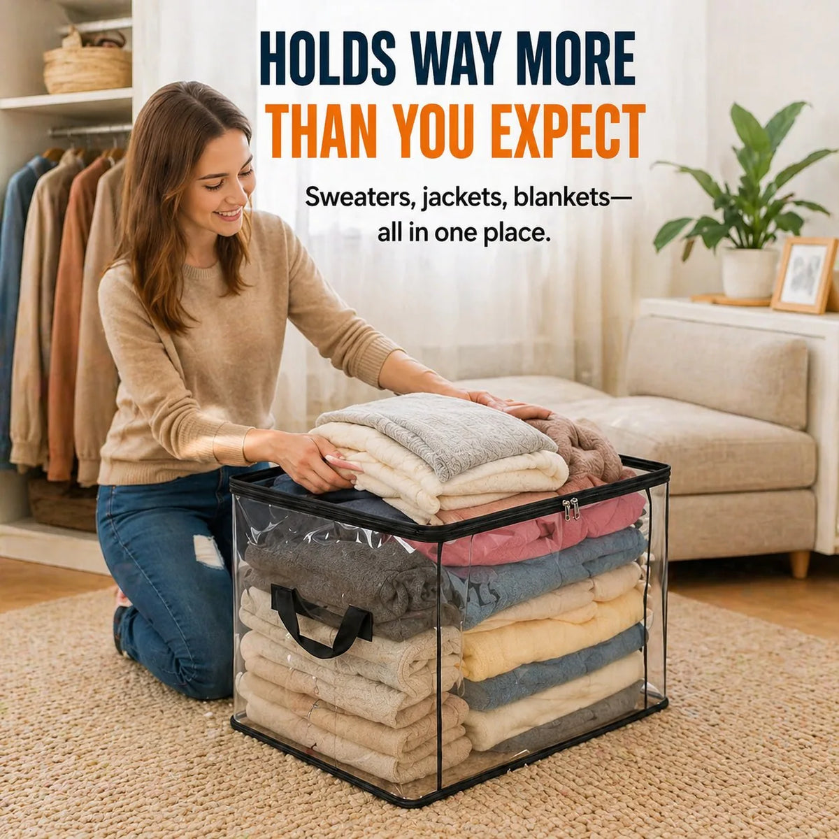 Heavy-Duty Transparent Storage Boxes with Flip-Top Lid – Qalreno